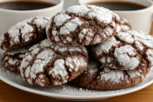 Easy Mocha Chocolate Crinkle Cookies