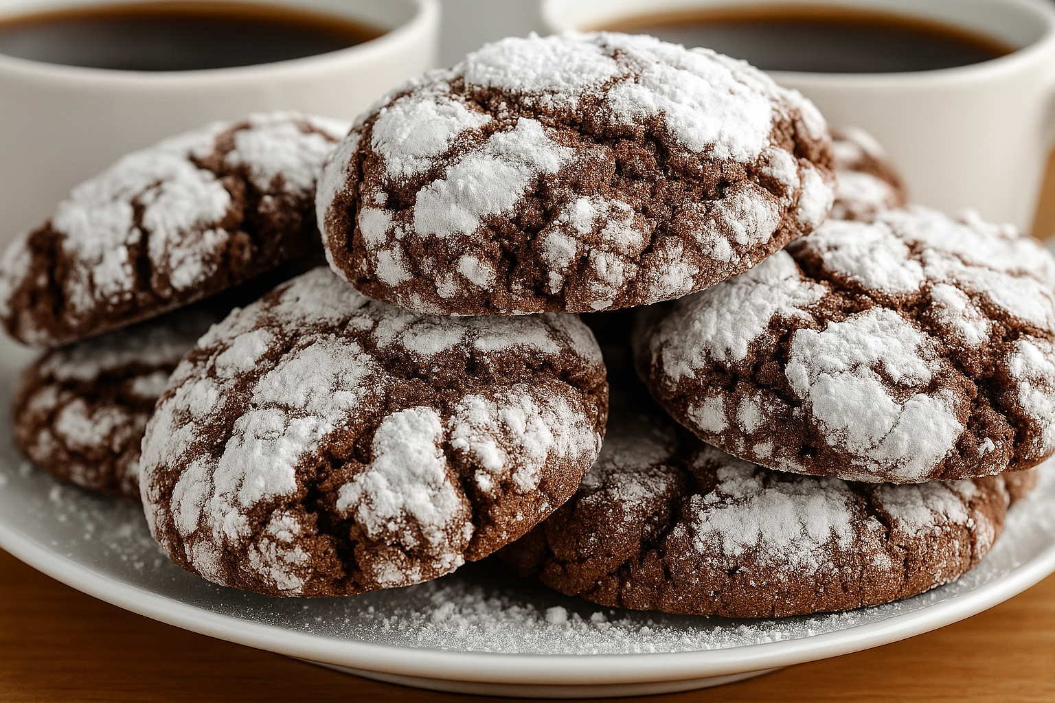 Easy Mocha Chocolate Crinkle Cookies