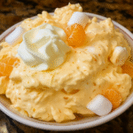 Creamy Orange Dreamsicle Salad with marshmallows and mandarin oranges