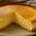 Golden-topped Condensed Milk Cake with creamy custard-like center on a plate