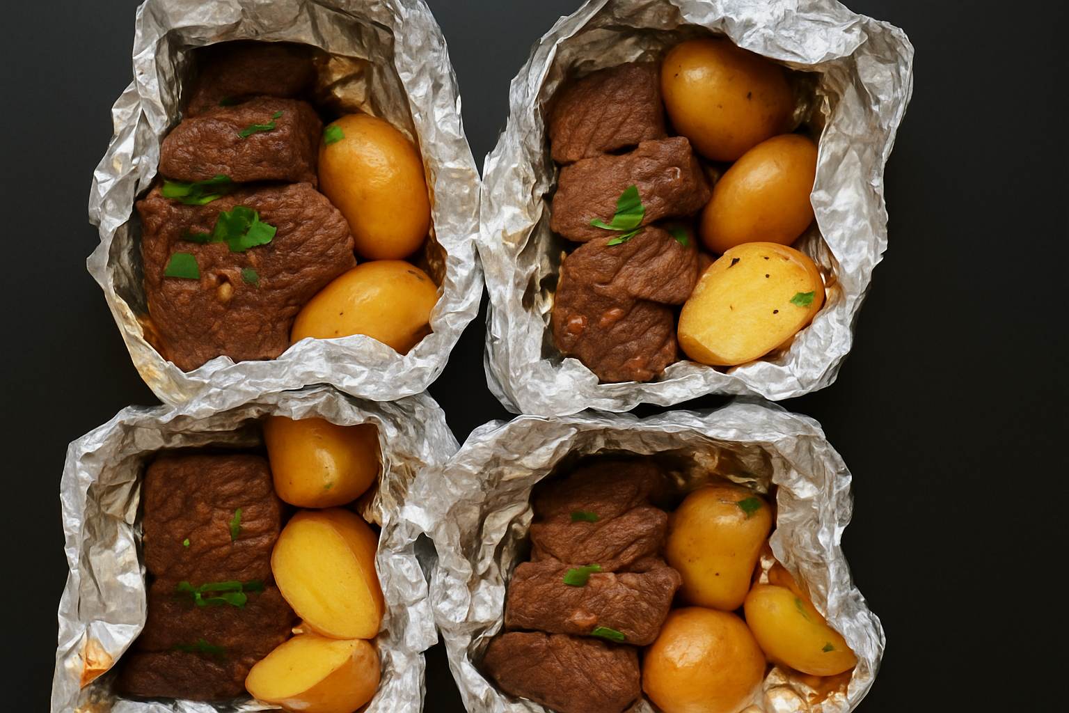 Garlic Steak & Potato Foil Packets