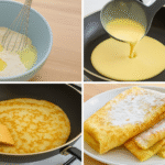 Fluffy pancakes recipe being cooked in a non-stick skillet