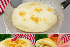 Easy naan bread recipe in skillet – puffy and golden