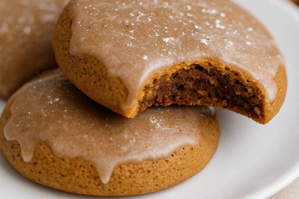 Lebkuchen German Spice Cookies on white plate
