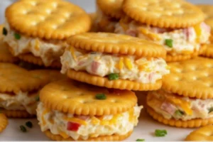 Ritz Cracker Party Sandwiches on a plate