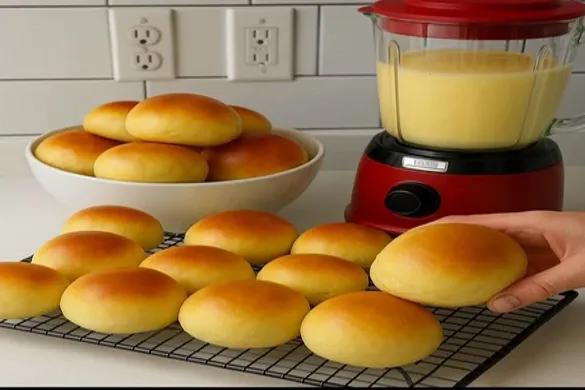 Soft homemade blender bread rolls made with yeast and milk